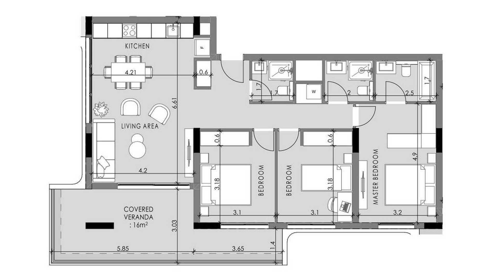 3 bedrooms Apartment in QUARTER FIVE Germasogeia, Limassol, Cyprus No. 57865