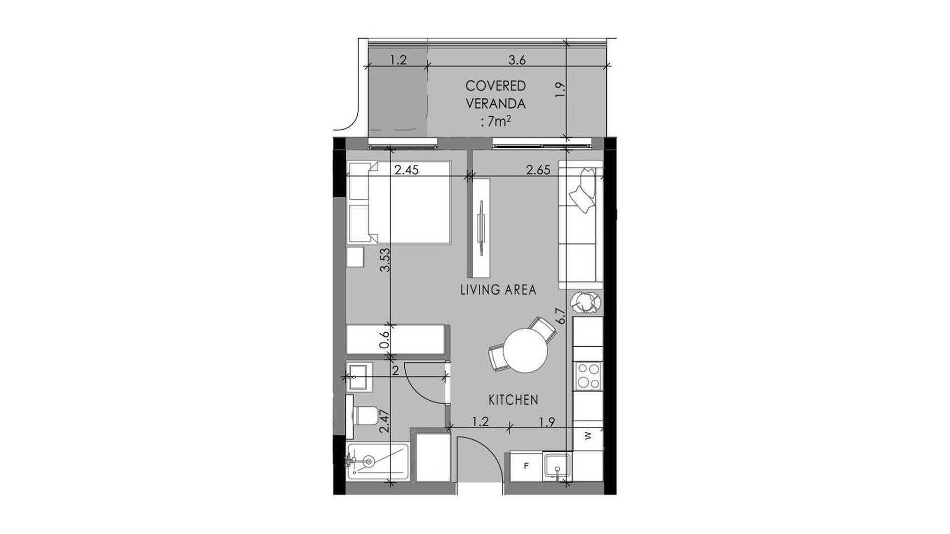 Studio Apartment in QUARTER FIVE Germasogeia, Limassol, Cyprus No. 57866