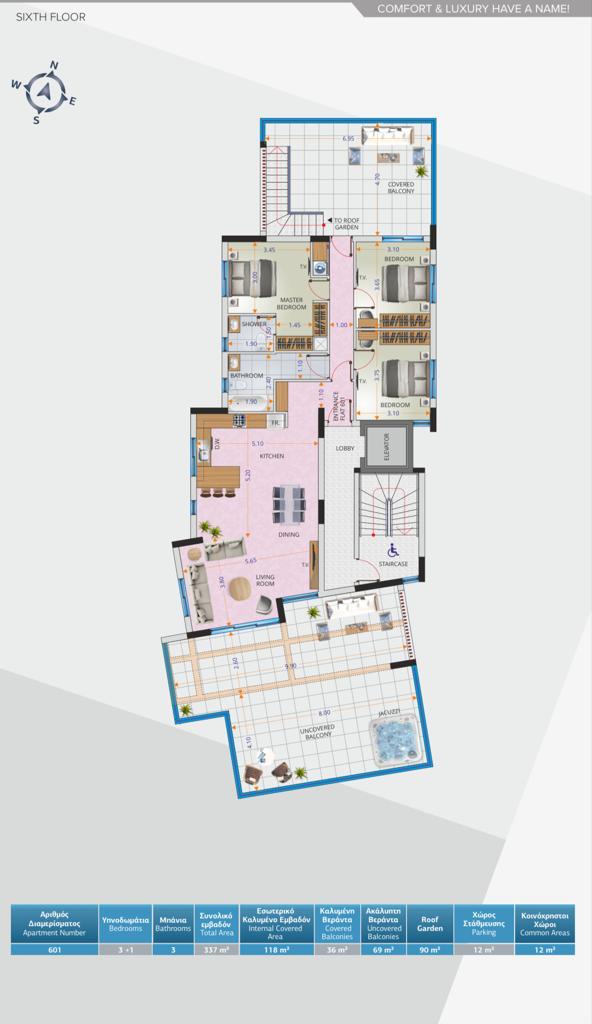3 bedrooms Apartment in Larnaca, Larnaka, Cyprus No. 23320