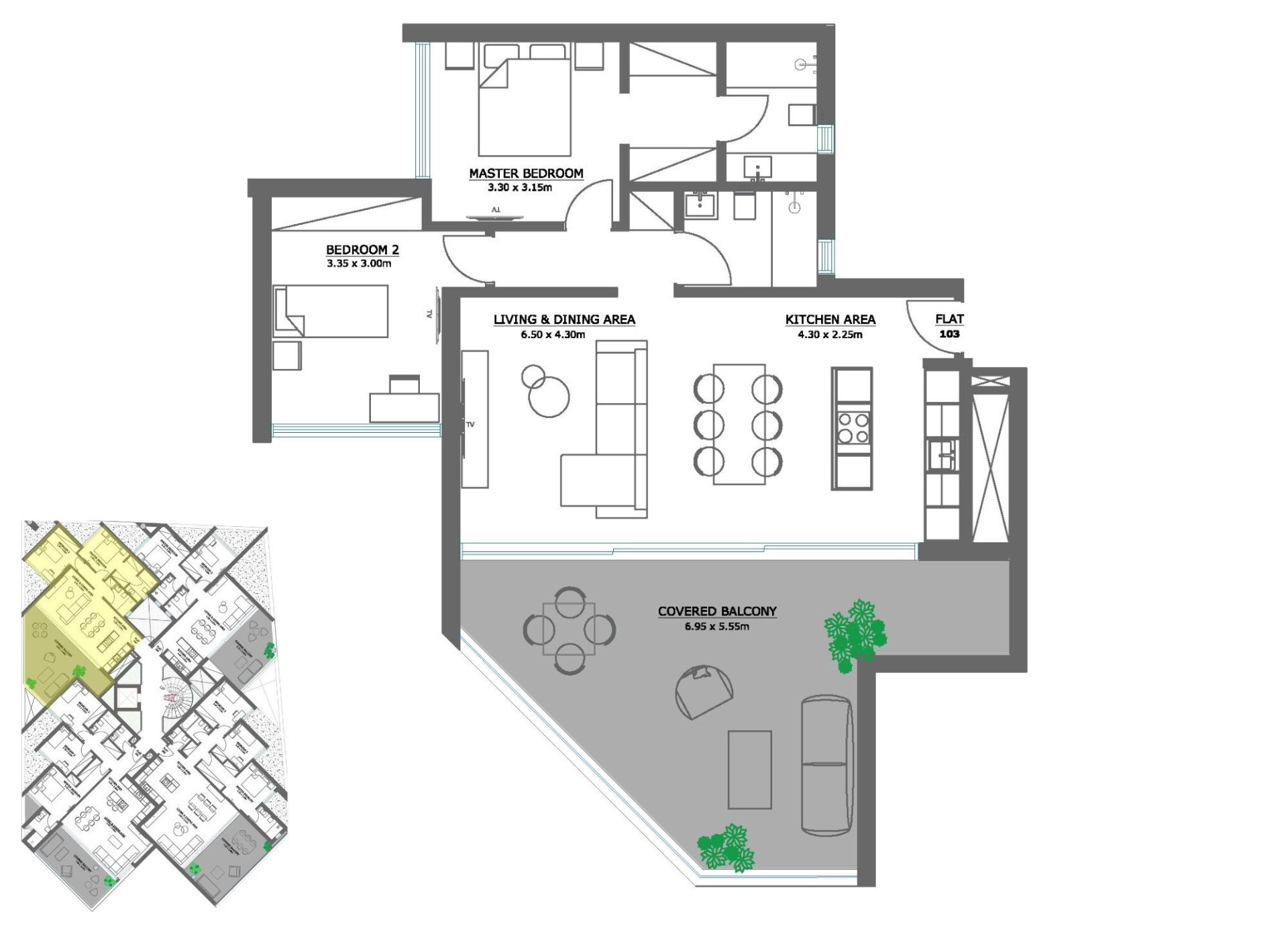 2 bedrooms Apartment in Nicosia, Cyprus No. 23420