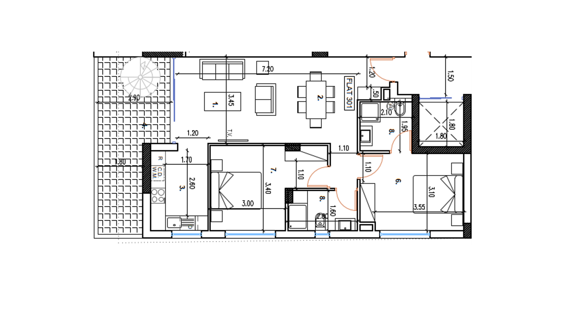 2 bedrooms Penthouse in Aradippou, Larnaka, Cyprus No. 26435