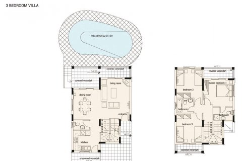 Villa floor plan «3BR-9», 3 bedrooms in Agnades Village