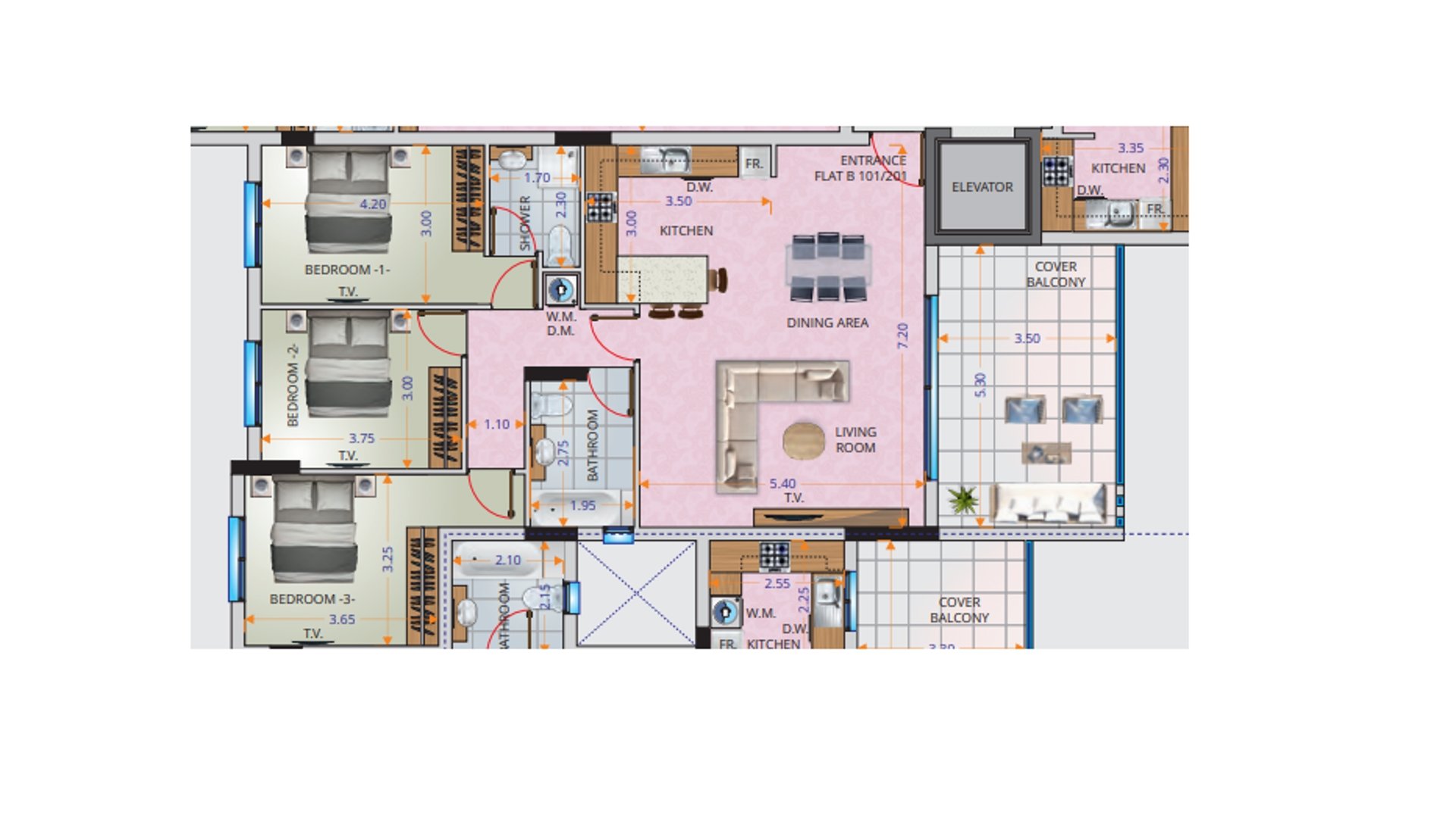 3 chambres Appartement à Aradippou, Larnaka, Chypre No. 26680