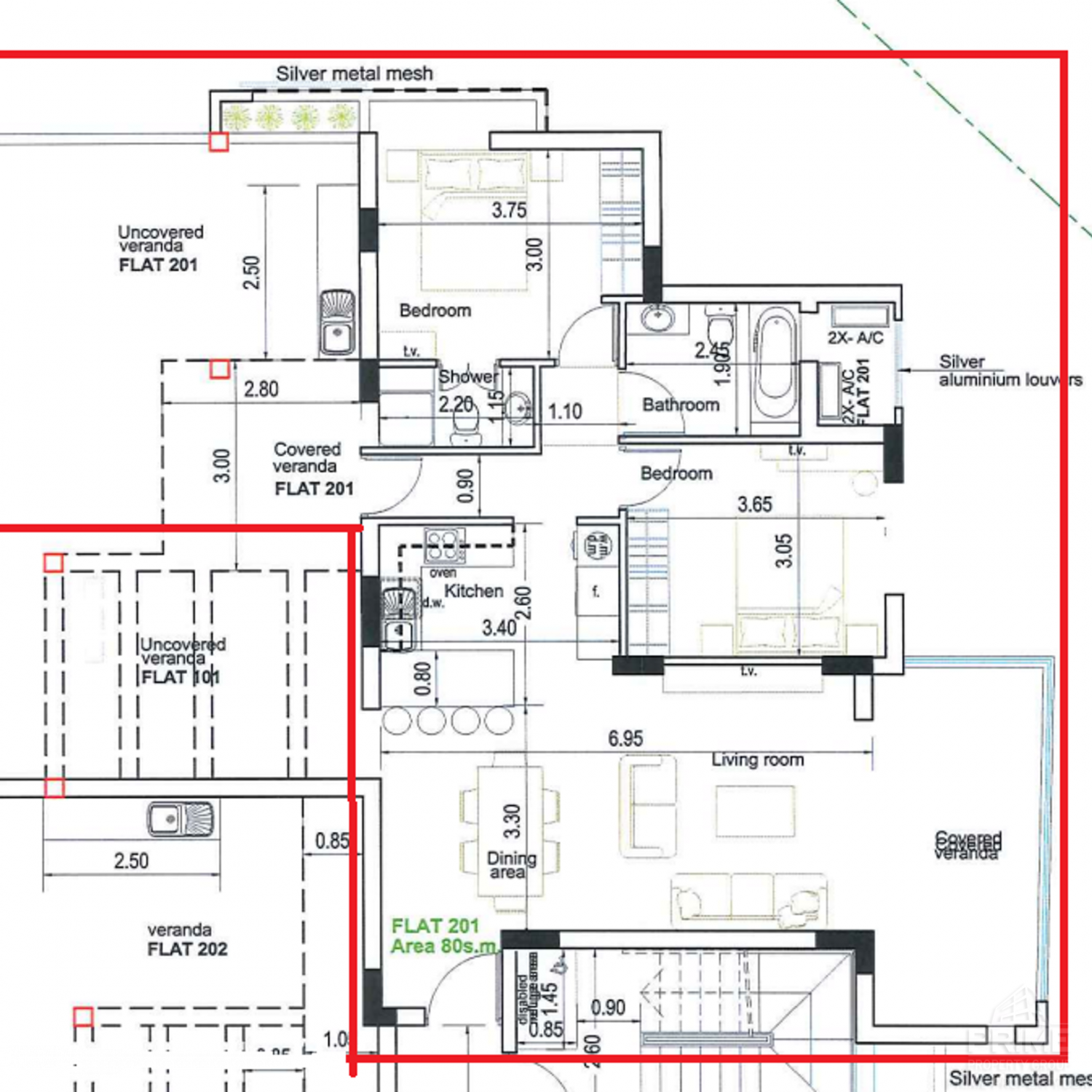 2 chambres Appartement à Larnaca, Larnaka, Chypre No. 26683