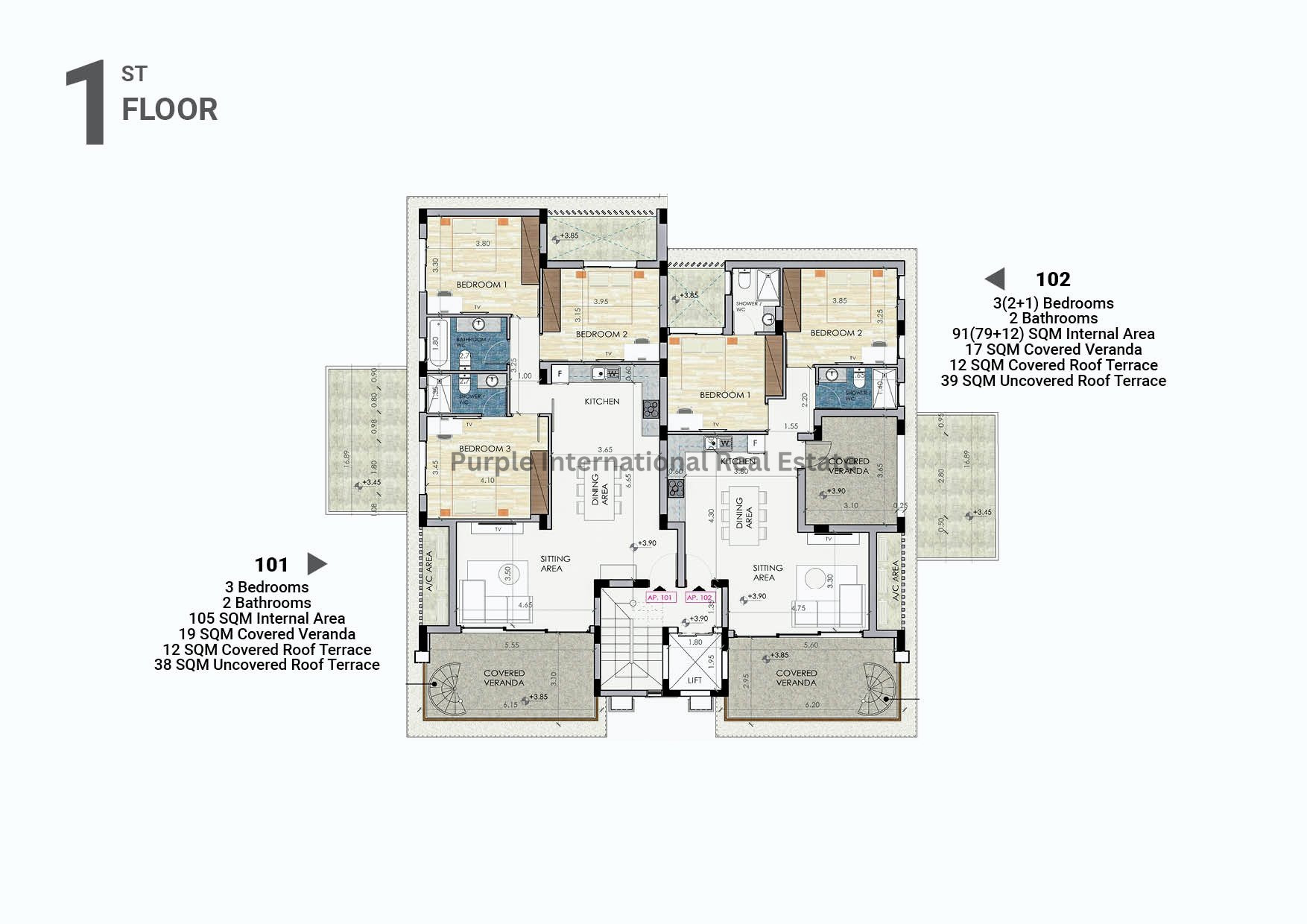 3 chambres Appartement à Larnaca, Larnaka, Chypre No. 35099