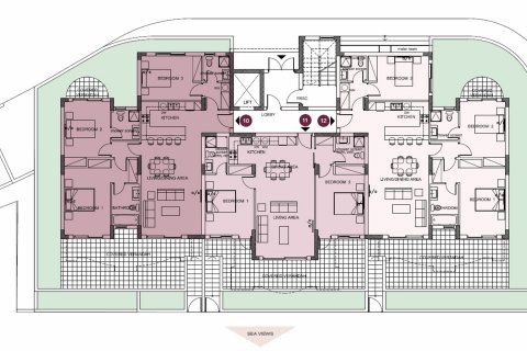 Планировка Квартиры с 3 спальнями в ЖК Pearl Park Residences № 5256