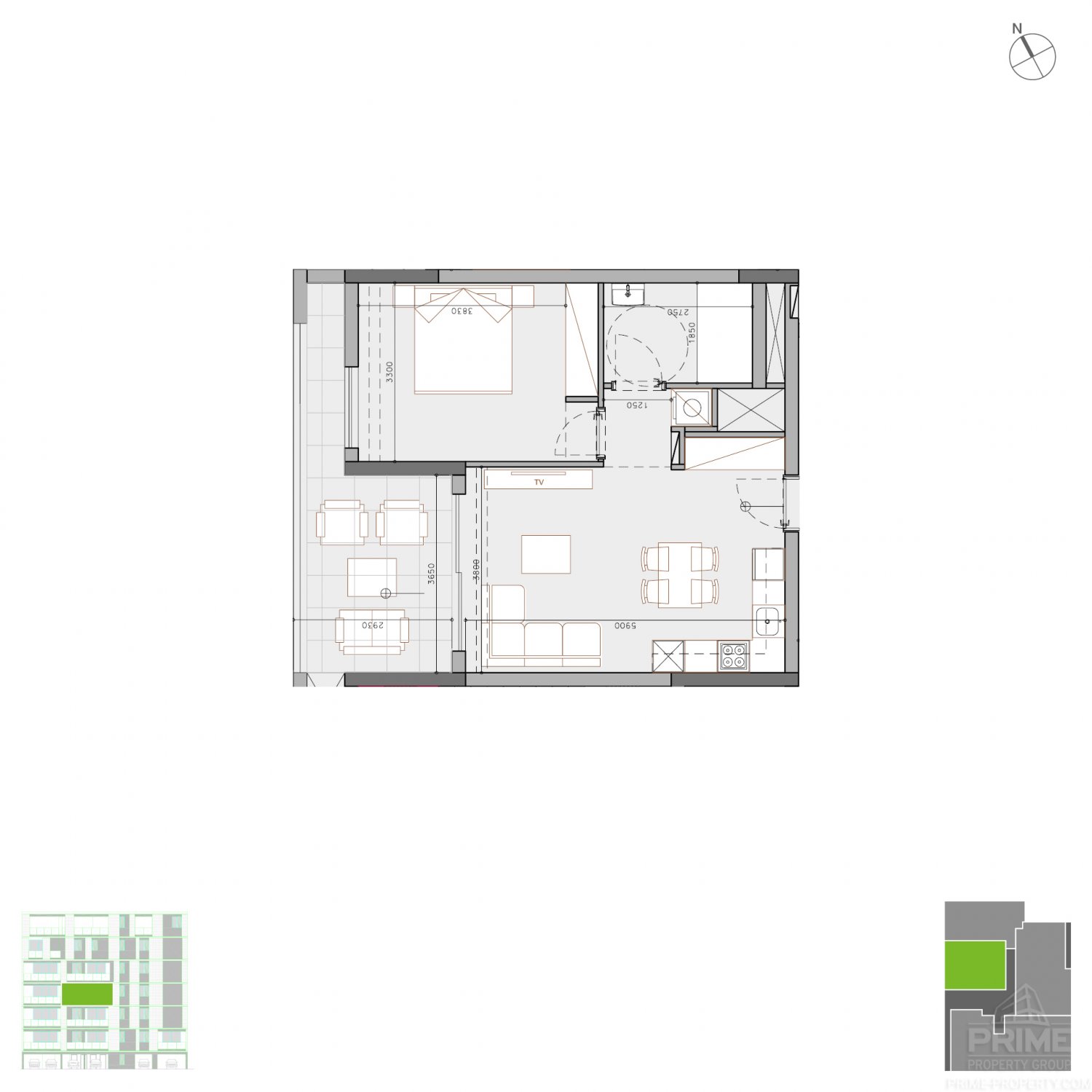 1 chambre Appartement à Potamos tis Germasogeias, Germasogeia, Limassol, Chypre No. 28256