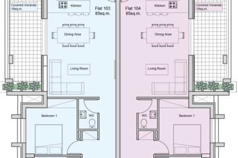 Квартира с 2 спальнями в Колосси, Лимасол,  № 40548 4