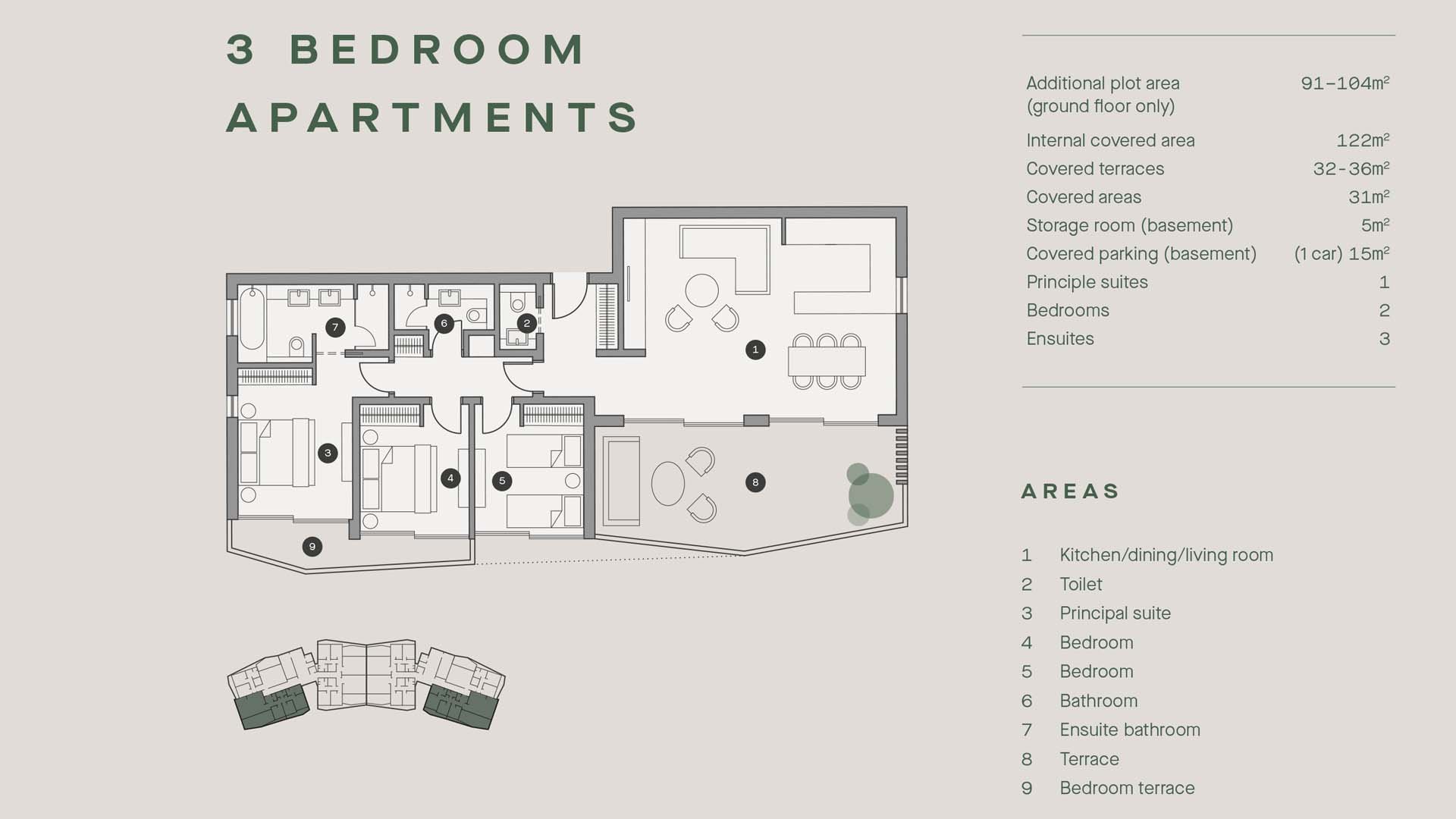 3 dormitorios Apartamento en LIMASSOL GREENS Limassol, Chipre No. 5281
