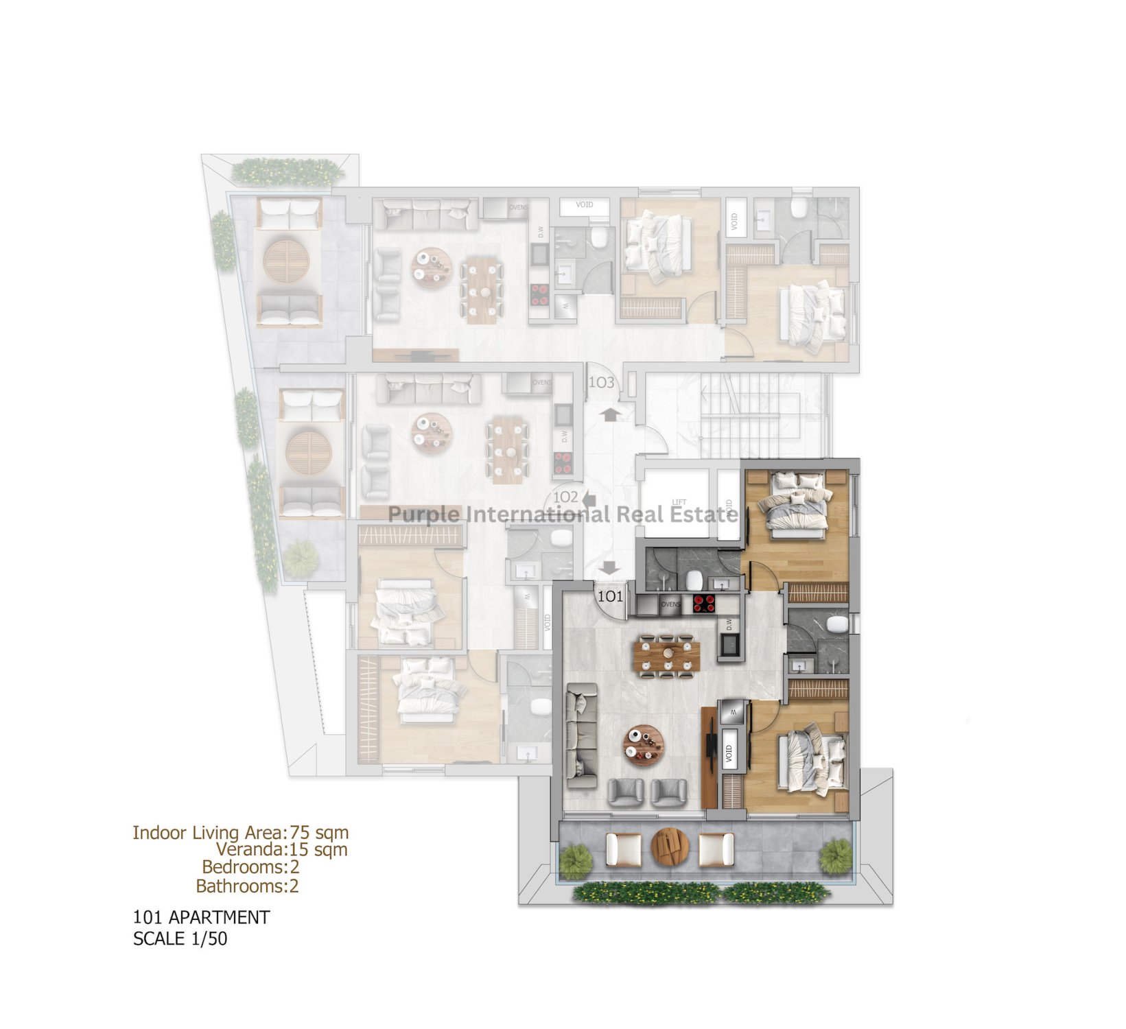 2 dormitorios Apartamento en Larnaca, Larnaka, Chipre No. 52887