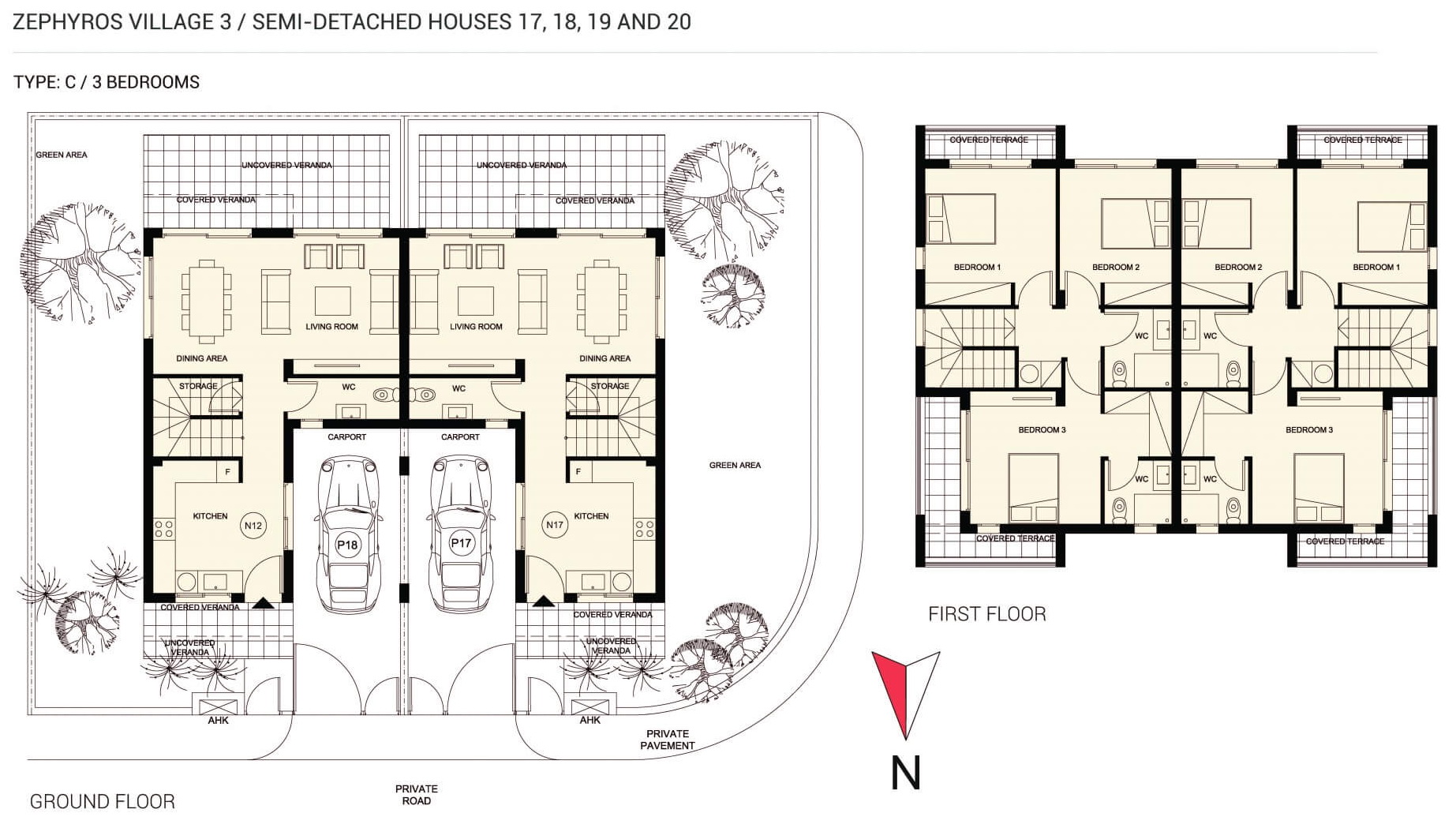 3 dormitorios Maisonette en Zephyros Village 3 Mandria, Paphos, Chipre No. 9109