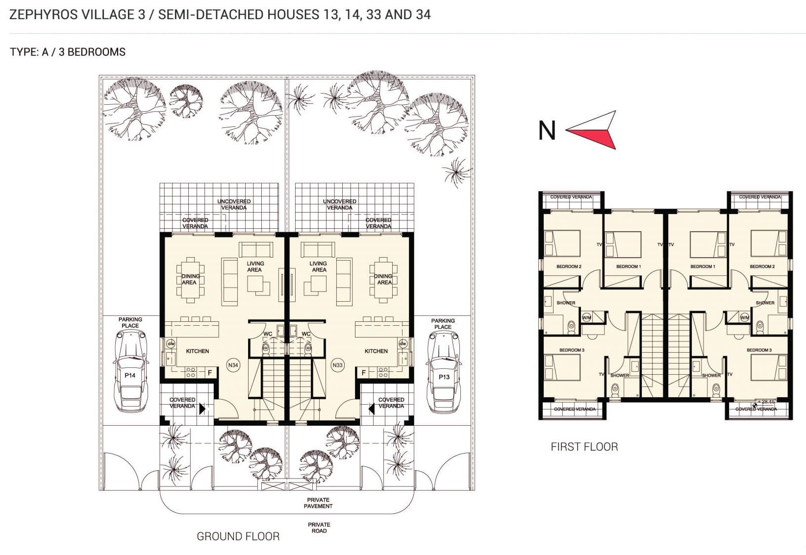 3 dormitorios Maisonette en Zephyros Village 3 Mandria, Paphos, Chipre No. 9106