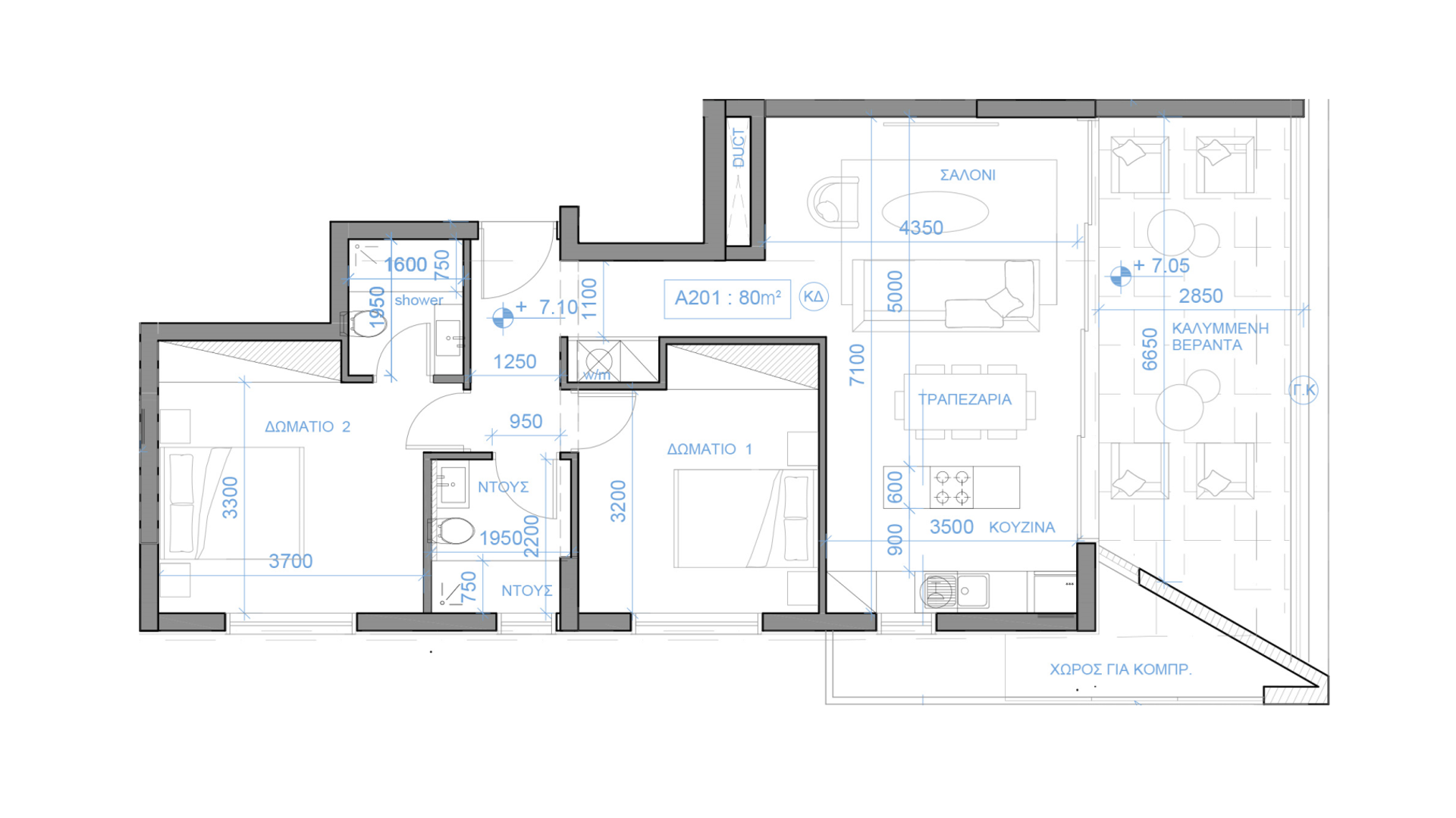 2 dormitorios Apartamento en Nicosia, Chipre No. 31103