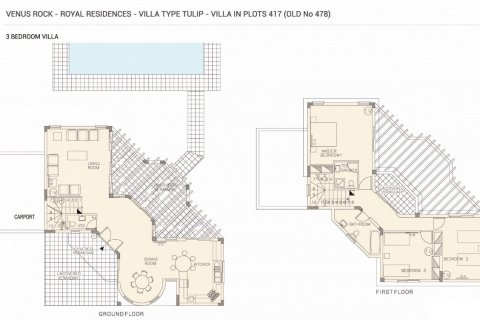 Villa floor plan «3BR-6», 3 bedrooms in Royal Residences