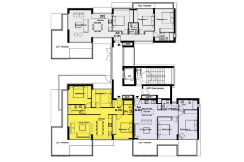 Apartment floor plan «3BR-3», 3 bedrooms in Galaxy Residences