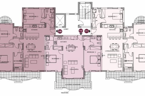 Планировка Квартиры с 2 спальнями в ЖК Pearl Park Residences № 5263