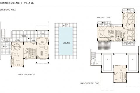 Villa floor plan «3BR-22», 3 bedrooms in Agnades Village