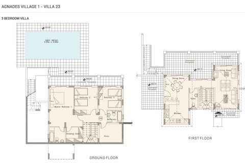 Villa floor plan «3BR-19», 3 bedrooms in Agnades Village