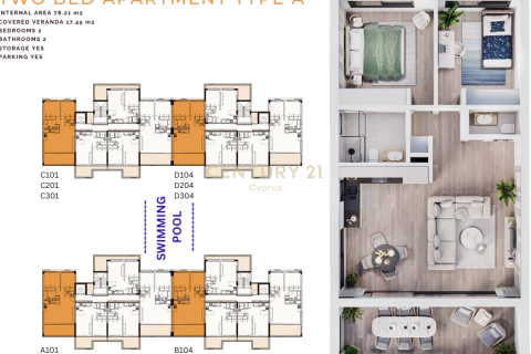 2 chambres Appartement à Zakaki, Limassol, No. 54232 12