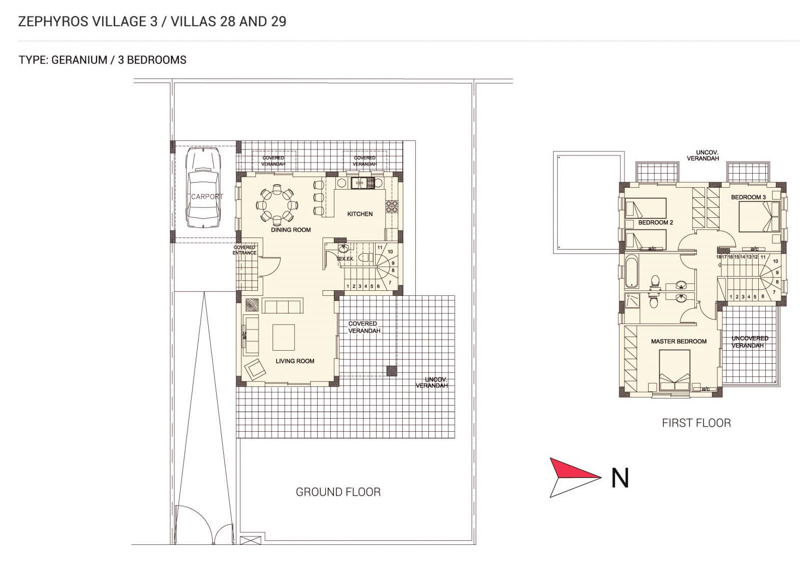 3 chambres Villa à Zephyros Village 3 Mandria, Paphos, Chypre No. 9129