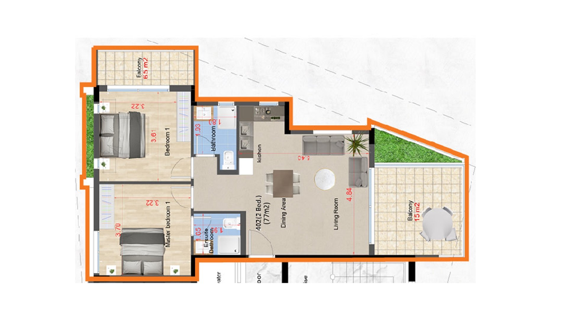 2 chambres Appartement à Larnaca, Larnaka, Chypre No. 26450