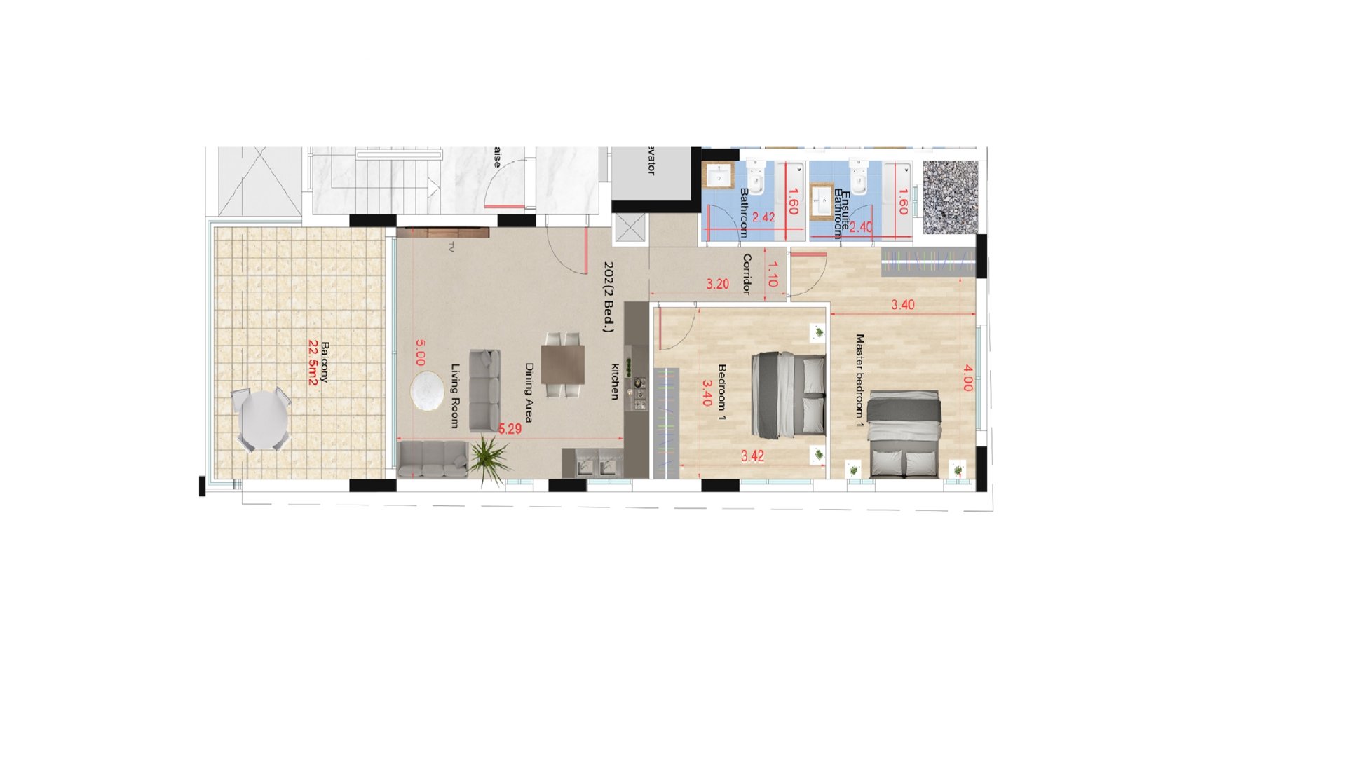 2 bedrooms Apartment in Larnaca, Larnaka, Cyprus No. 26449