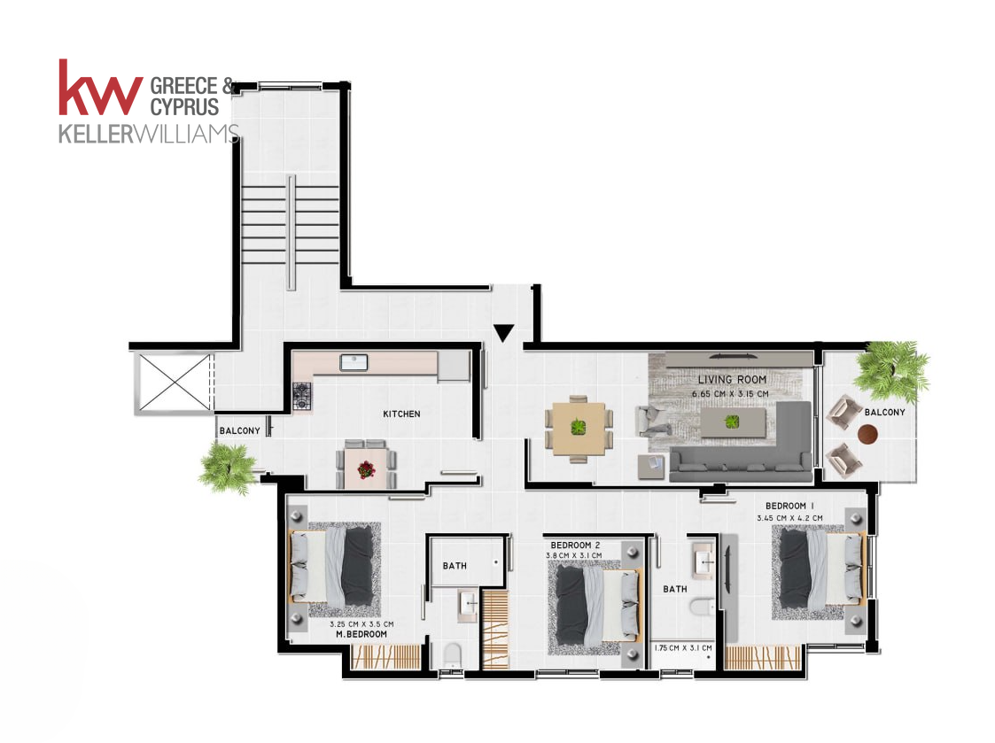 Квартира с 3 спальнями в Ларнака, Кипр № 52149