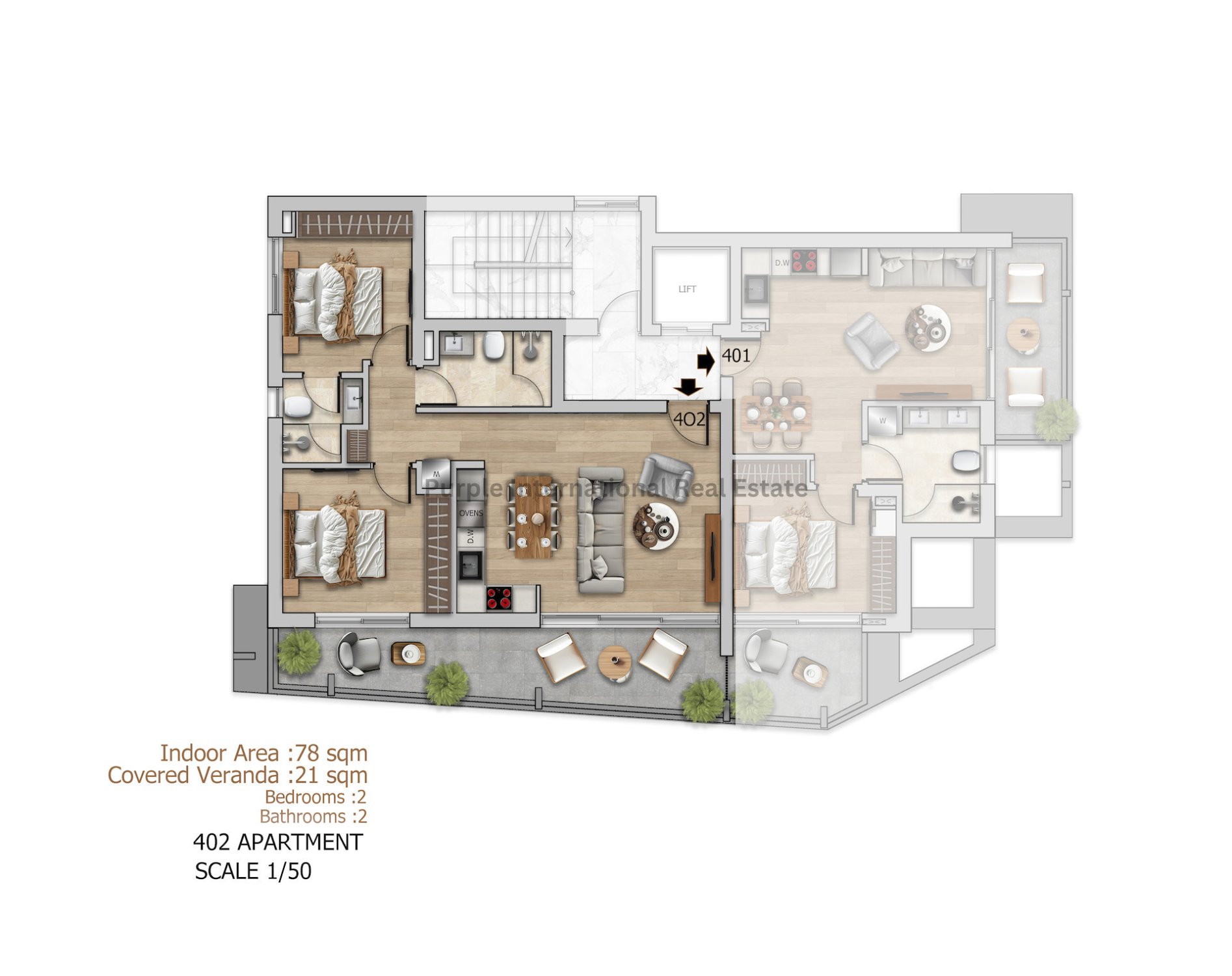 2 chambres Appartement à Larnaca, Larnaka, Chypre No. 53044