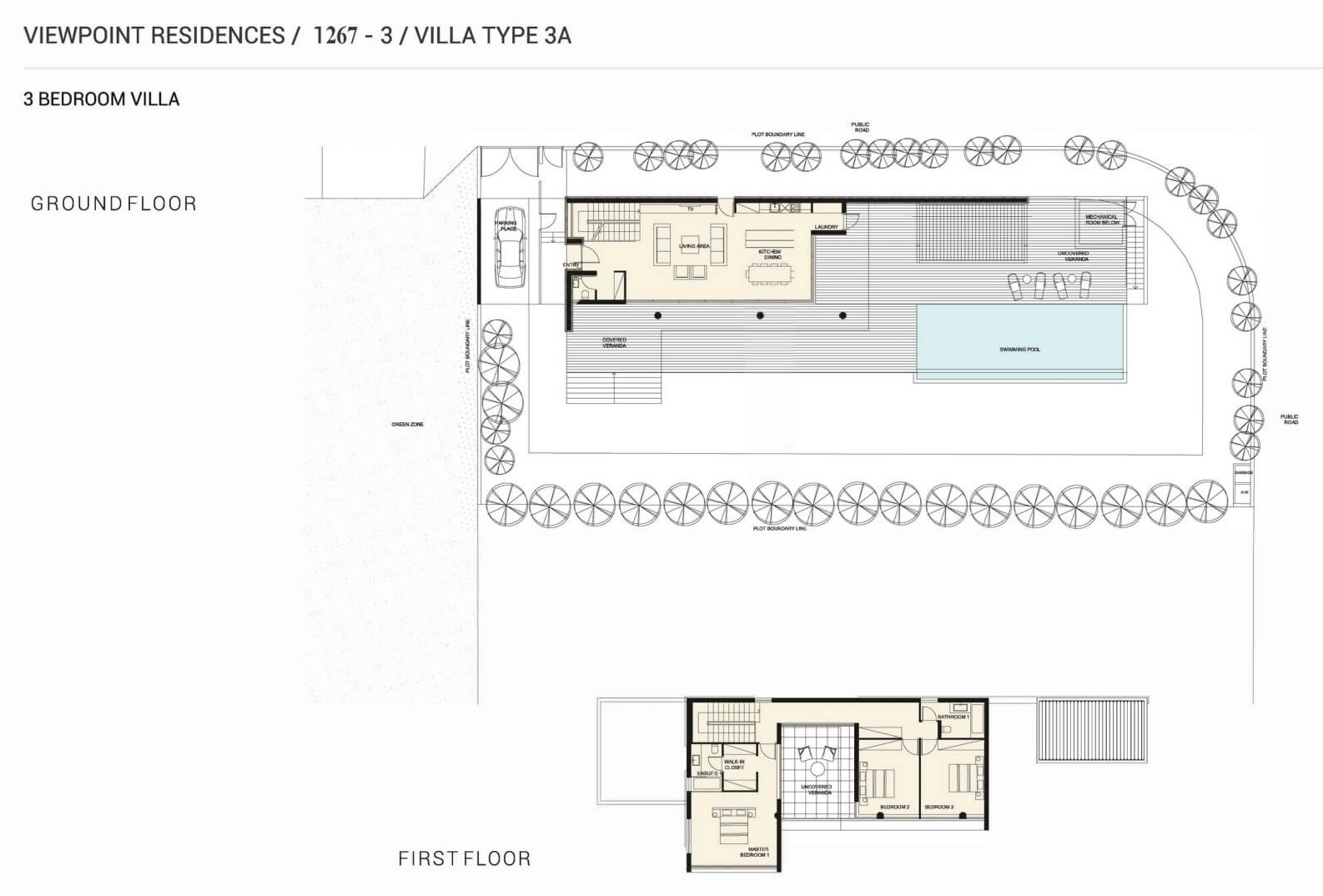 3 dormitorios Villa en Viewpoint Hills Pegeia, Paphos, Chipre No. 9221