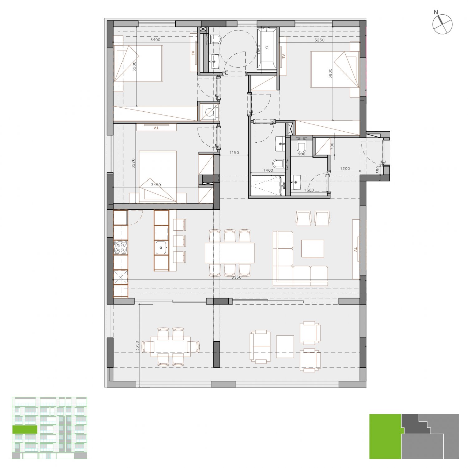 3 chambres Appartement à Rosa Dei Venti Germasogeia, Limassol, Chypre No. 9002