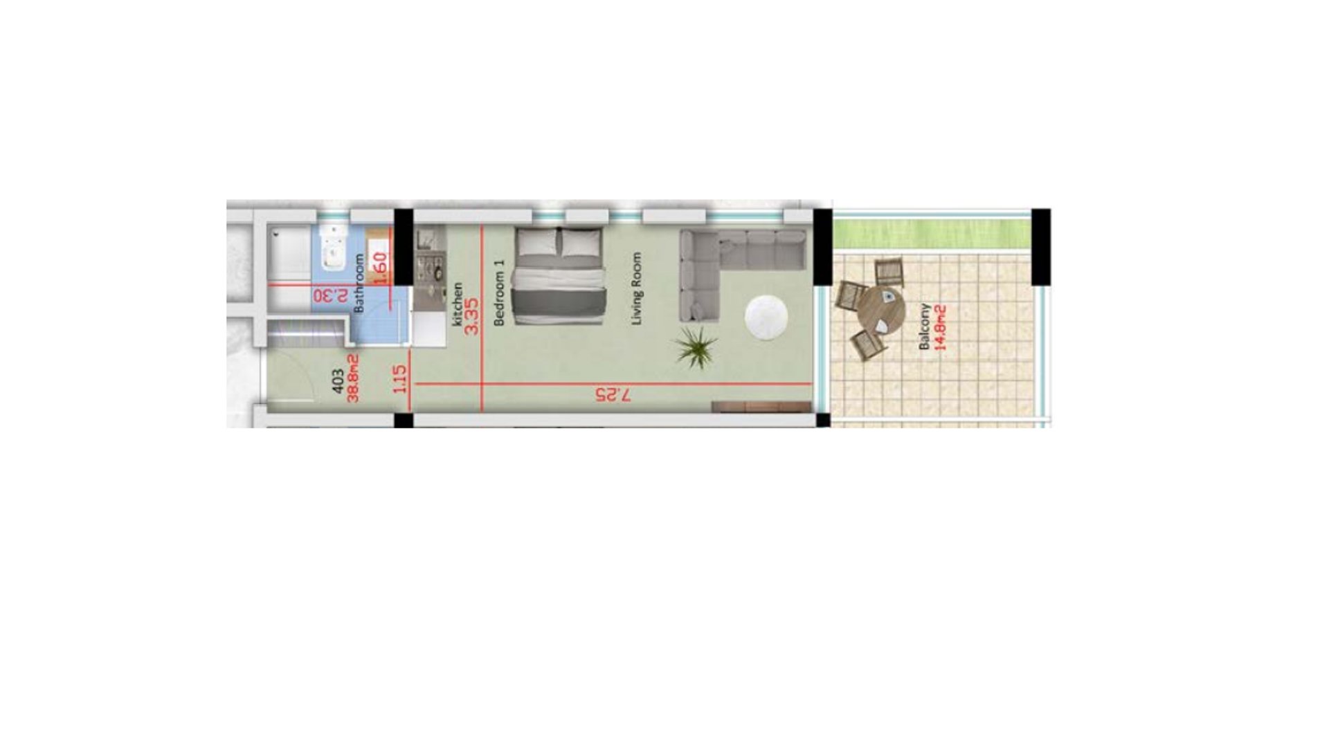 1 chambre Appartement à Larnaca, Larnaka, Chypre No. 26533