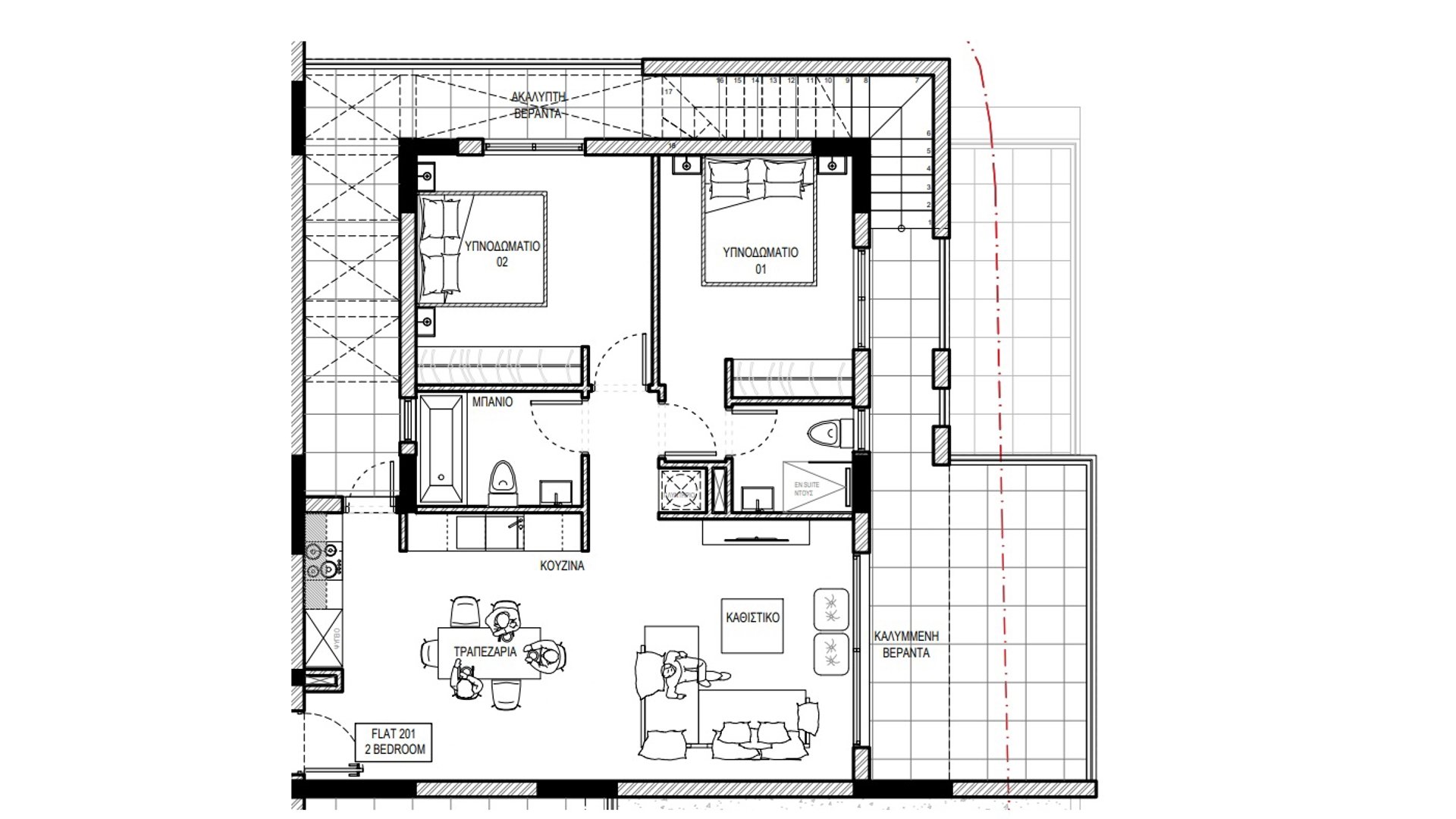2 bedrooms Penthouse in Aradippou, Larnaka, Cyprus No. 27011