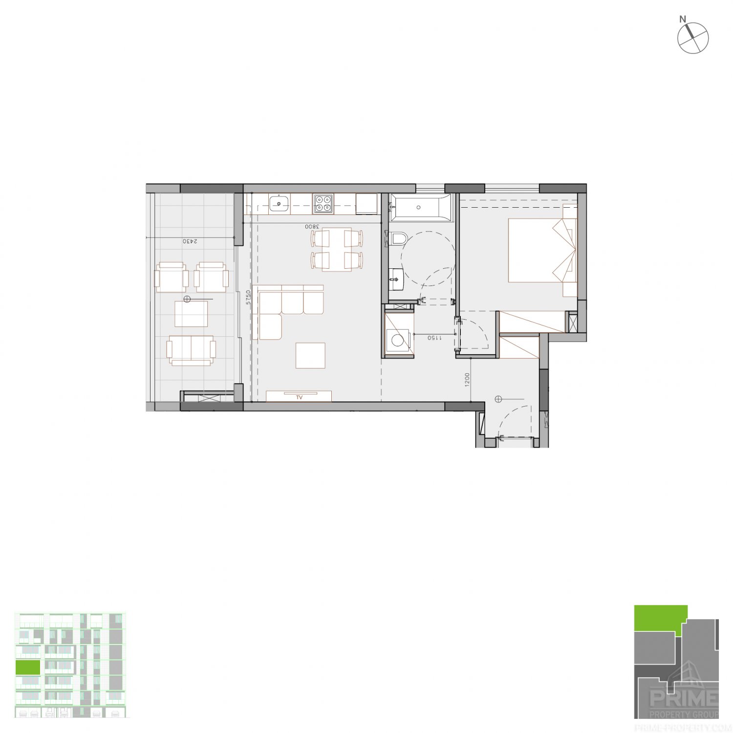 1 chambre Appartement à Potamos tis Germasogeias, Germasogeia, Limassol, Chypre No. 26336