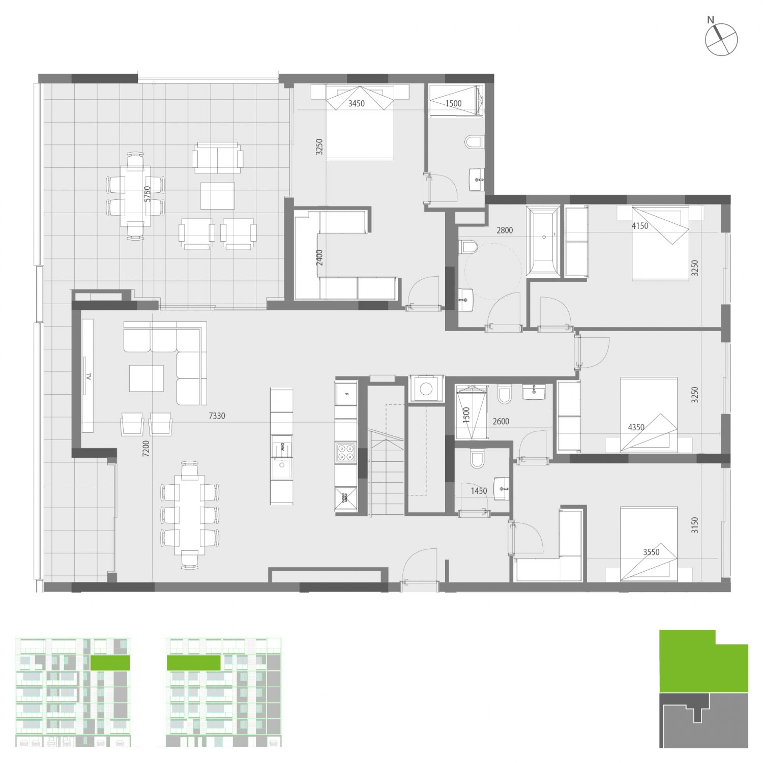 4 chambres Penthouse à Rosa Dei Venti Germasogeia, Limassol, Chypre No. 4573