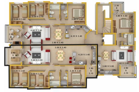 Apartment floor plan «3BR-1», 3 bedrooms in Melania Gardens E