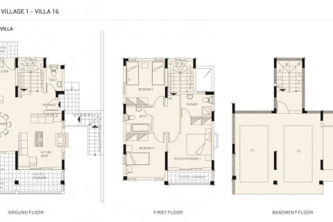 Villa floor plan «3BR-12», 3 bedrooms in Agnades Village