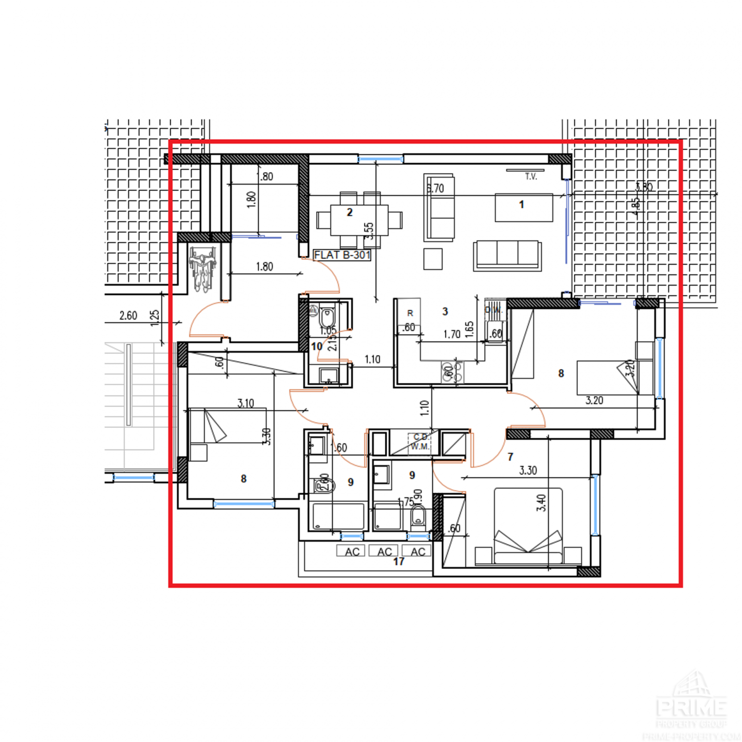 3 bedrooms Apartment in Larnaca, Larnaka, Cyprus No. 26503