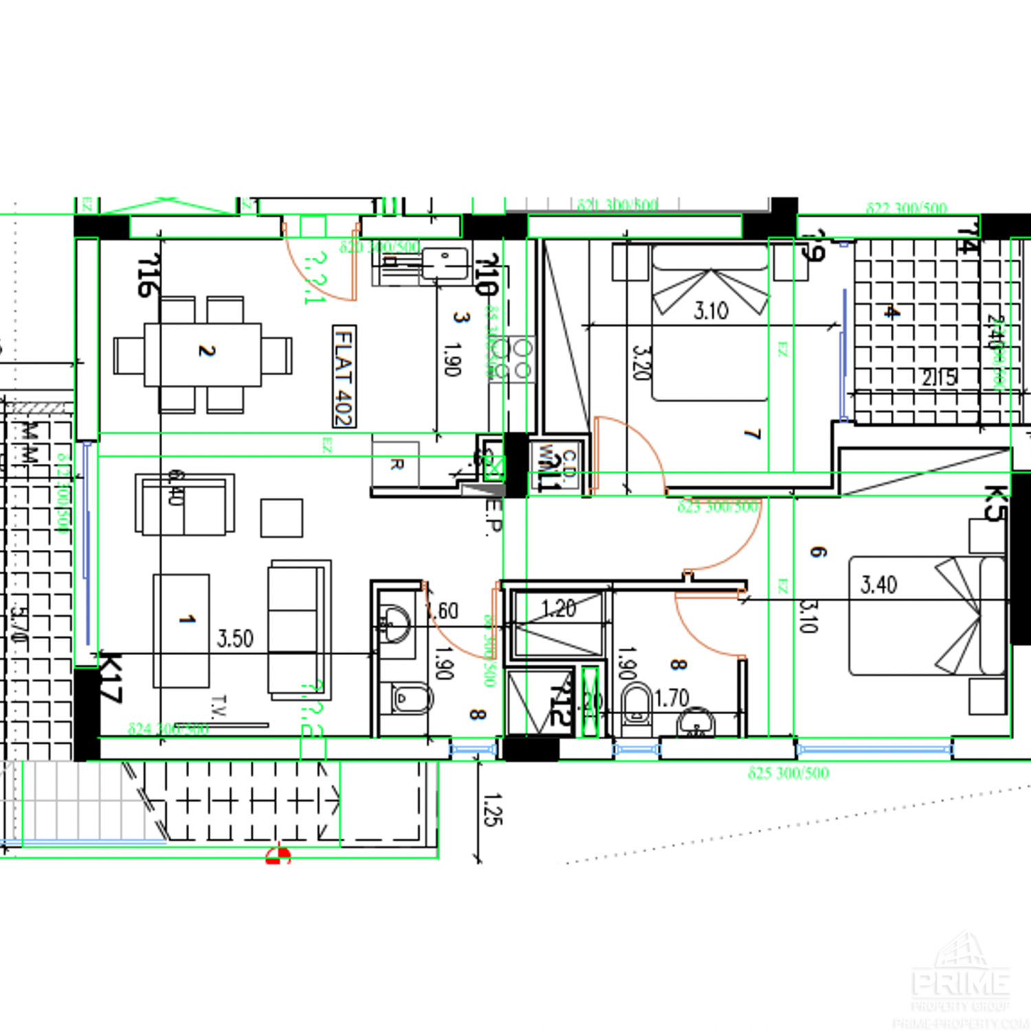 2 bedrooms Penthouse in Larnaca, Larnaka, Cyprus No. 26505