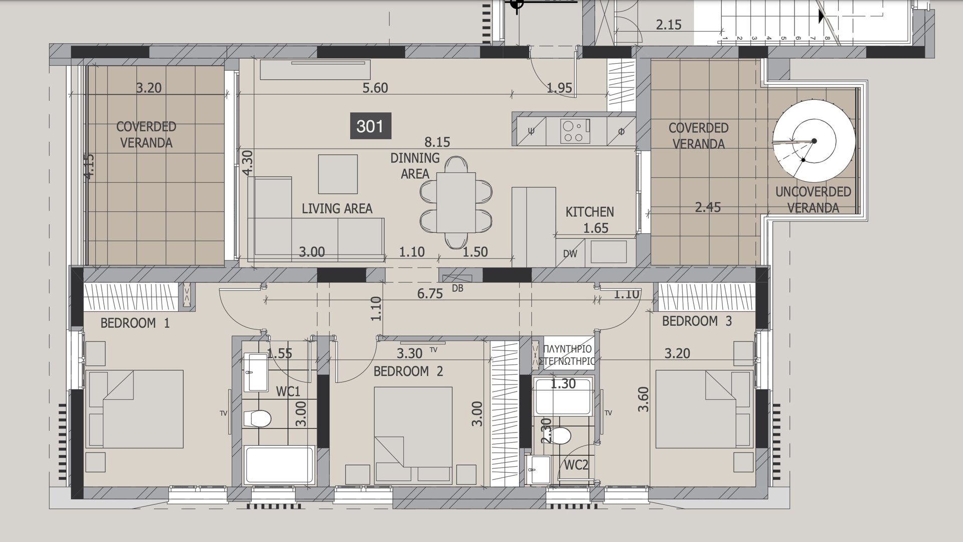 3 chambres Penthouse à THE HERITAGE Paphos, Chypre No. 24259