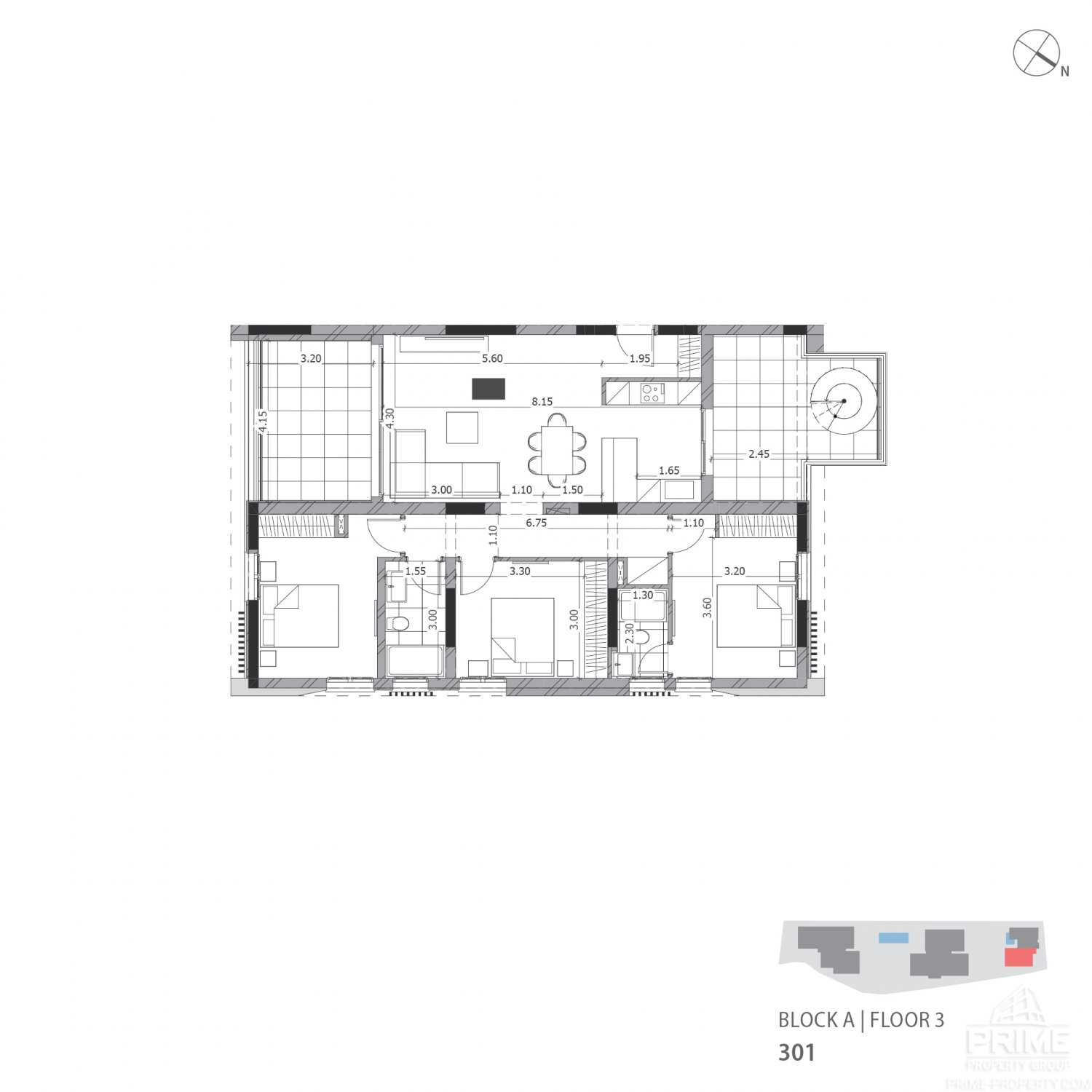 3 chambres Penthouse à THE HERITAGE Paphos, Chypre No. 24259