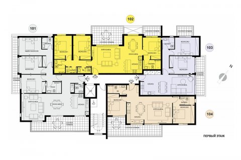 Apartment floor plan, 3 bedrooms in Aster Gardens No. 4465
