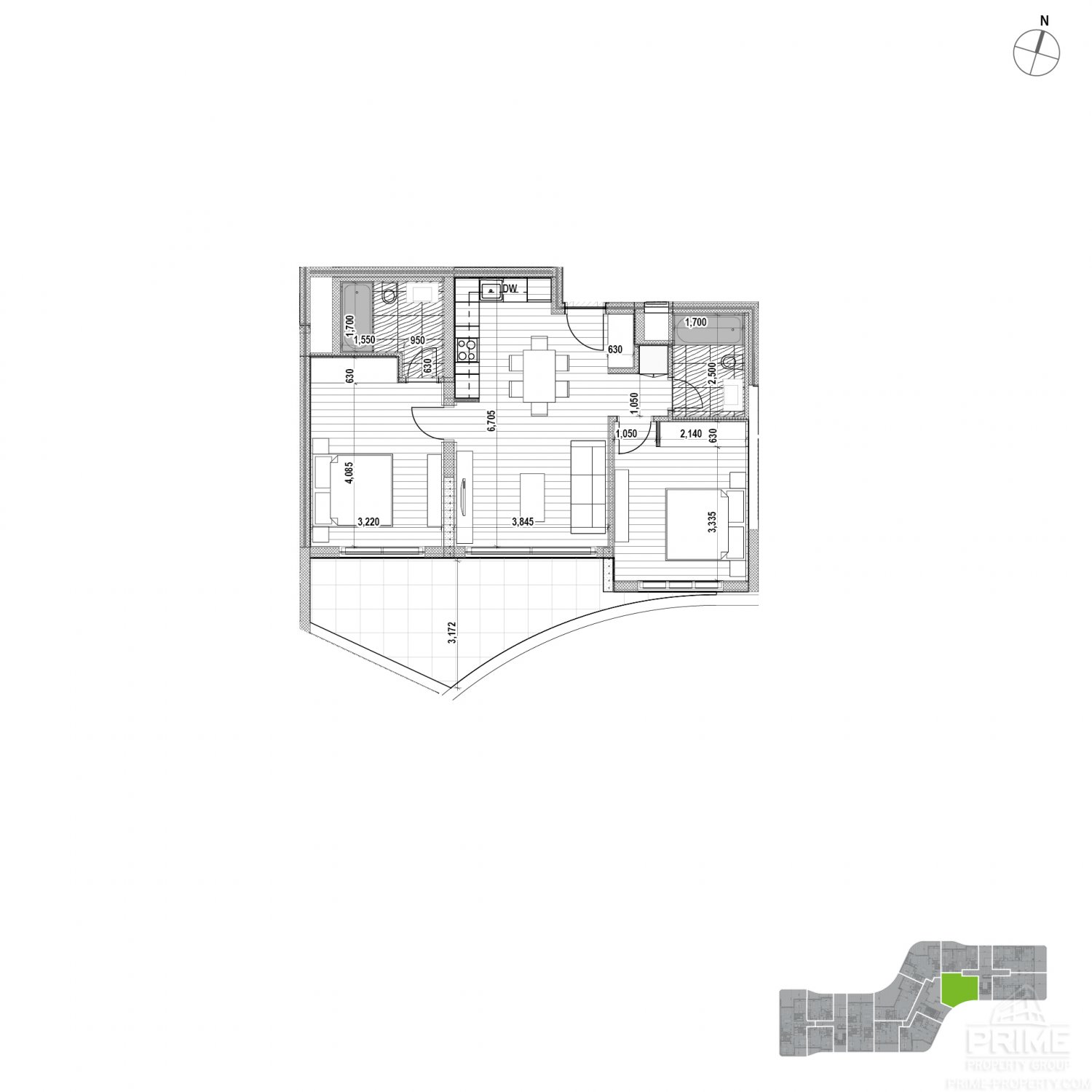 2 chambres Appartement à Potamos tis Germasogeias, Germasogeia, Limassol, Chypre No. 26021