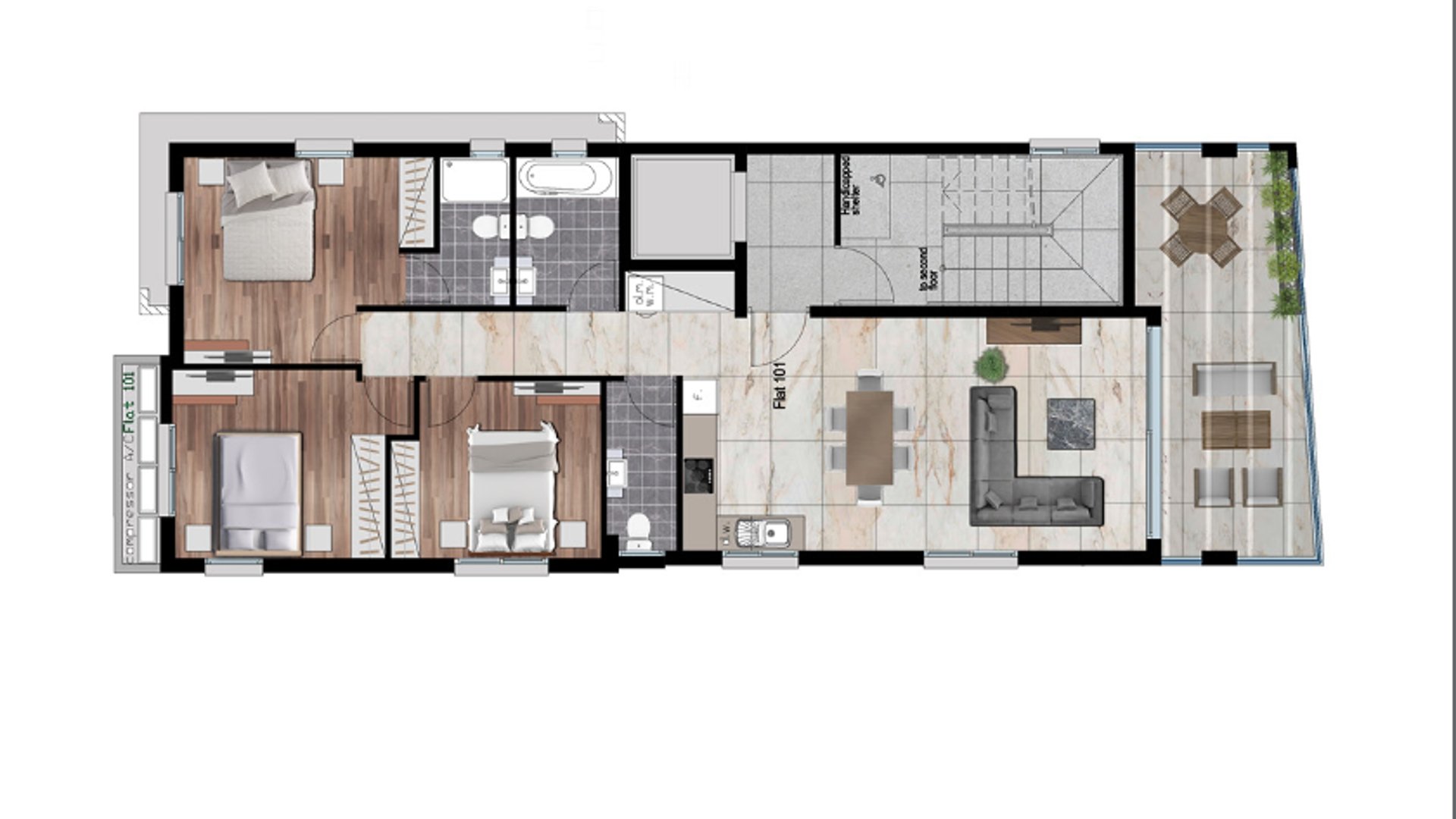 3 chambres Appartement à Larnaca, Larnaka, Chypre No. 26627