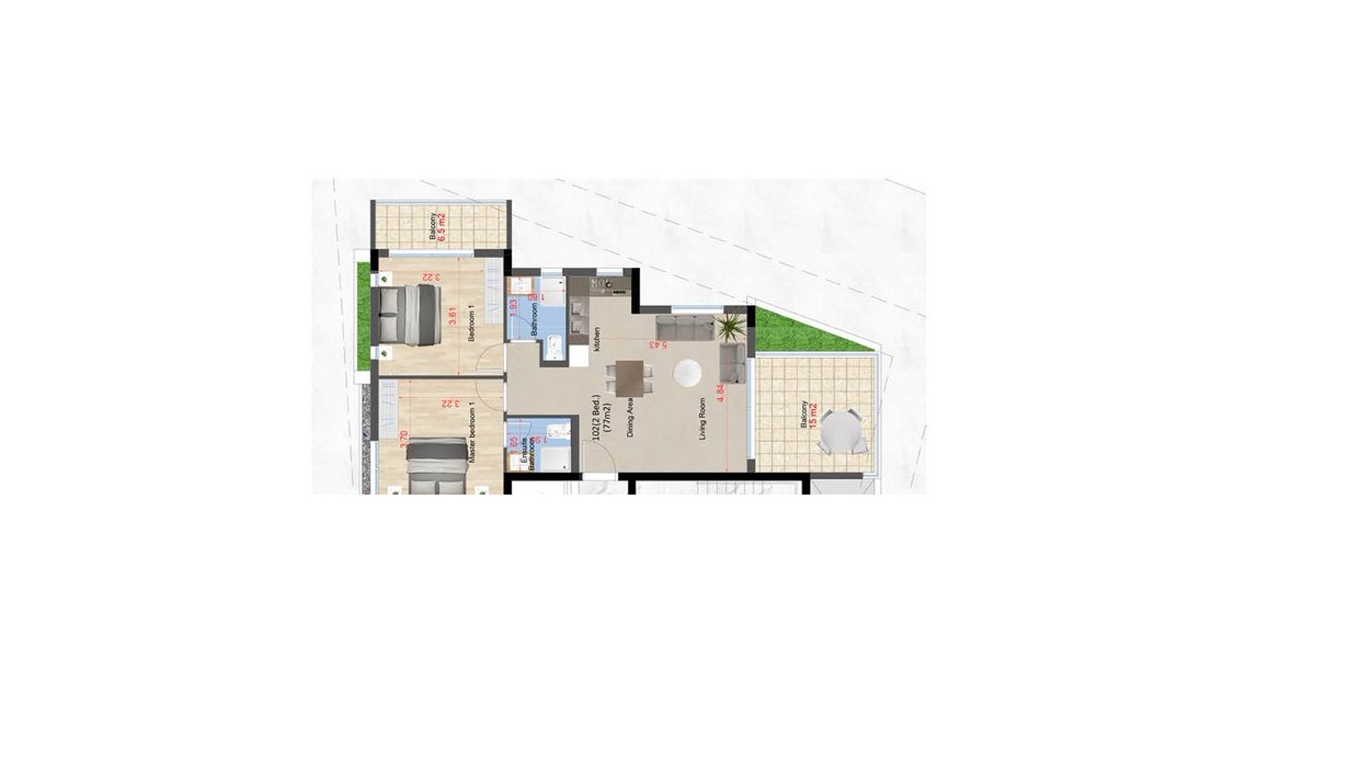 2 chambres Appartement à Larnaca, Larnaka, Chypre No. 26626