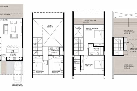 Villa plano de planta, 4 dormitorios en el Paradise Gardens No. 4530