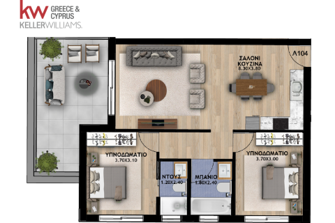 Квартира с 2 спальнями в Паралимни, Аммохостос,  № 50954 21