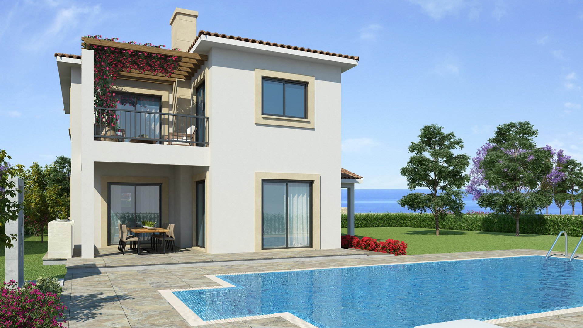 Вилла с 3 спальнями в Peyia Coastal Villas, Пейя, Пафос, Кипр № 5382