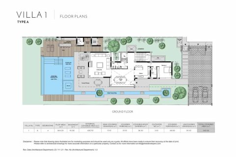 Villa floor plan «Villa V01», 4 bedrooms in CALMA VILLAS