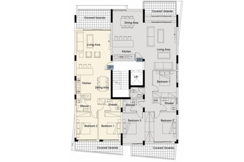 Apartamento plano de planta, 3 dormitorios en el Breeze Residences No. 5243