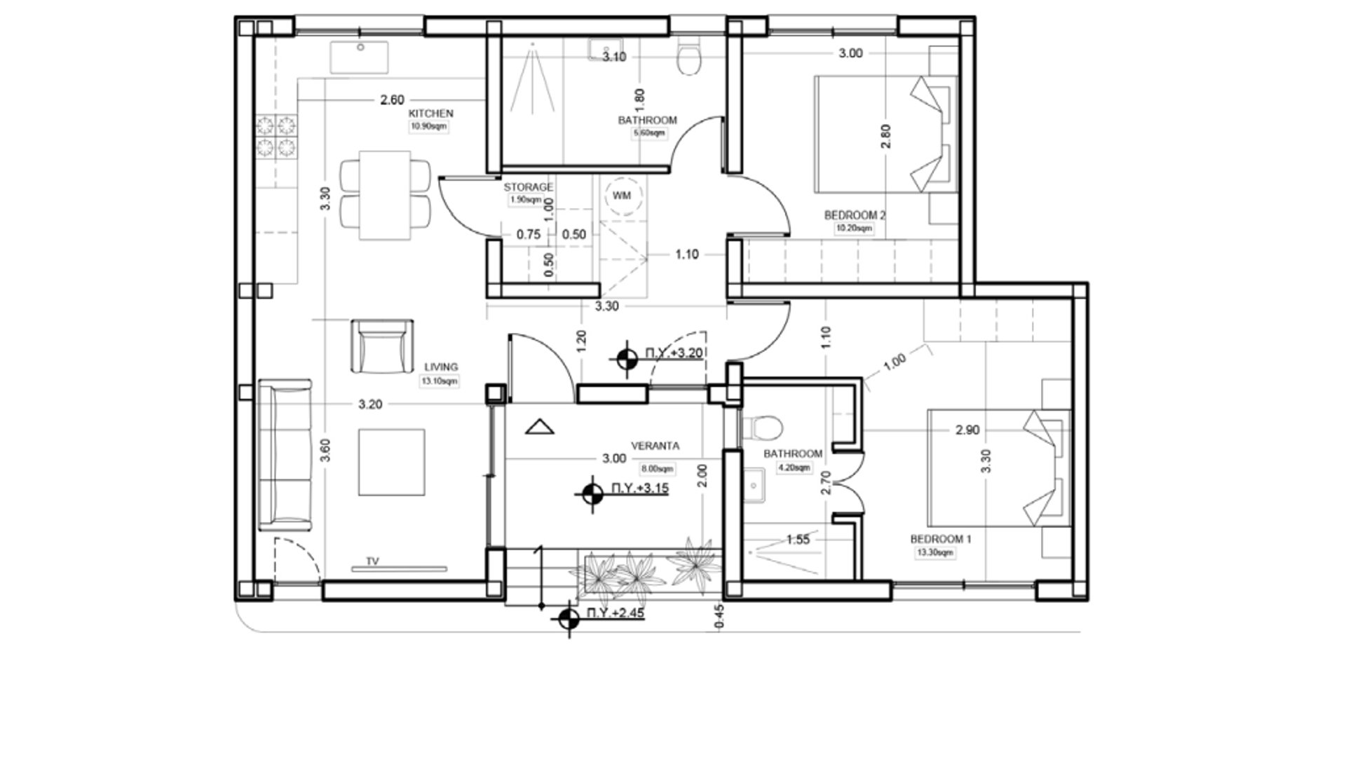 2 chambres Appartement à Pyla, Larnaka, Chypre No. 26514